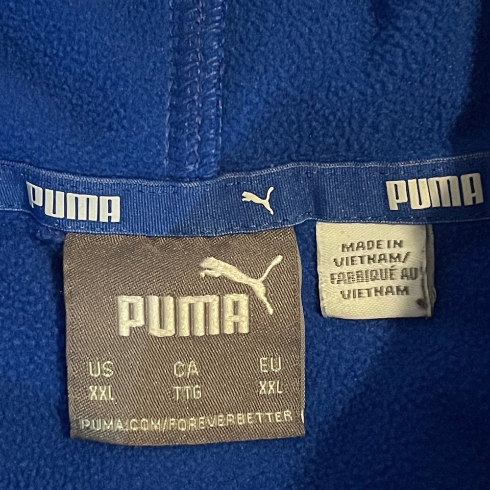 Italy Puma Warmcell Hoodie Mens XXL Blue Soccer Training Pullover Sweatshirt - Picture 3 of 13
